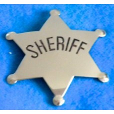 Sheriff Silver Badge with Sheriff in Black Lettering 